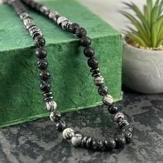 This Unique High Quality Black Lava Stone, Hematite & Black Line Jasper  (8mm or 6mm)  Healing Crystal Beaded Necklace makes an Amazing gift they will ABSOLUTELY LOVE !  Crafted with Genuine Gemstone Beads ,  High Quality bBeading Wire, Stainless Steel Lobster Clasp & Jump Ring There is a reason why you were drawn to this CRYSTAL NECKLACE ... Please read on  More often than not we are naturally drawn to the crystals that we need for emotional, spiritual or physical healing.  Just let your intuit Black Necklaces With Gemstone Beads For Healing, Black Gemstone Beads Necklace For Healing, Spiritual Black Crystal Necklaces With Faceted Beads, Black Spiritual Crystal Necklace With Faceted Beads, Black Hematite Jewelry With 8mm Beads, Black Necklace With Healing Gemstone Beads, Black Necklace With Gemstone Beads For Healing, Spiritual Black Crystal Necklace With Faceted Beads, Black Spiritual Necklaces With Natural Stones