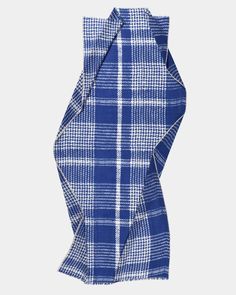 Épice Tweed Check Scarf in Blue- Bliss Boutiques Blue And White Check Scarf, Check Scarf, Masculine Style, Checked Scarf, Fringe Trim, Soft Hands, Blue Fashion, Wearable Art, New Color