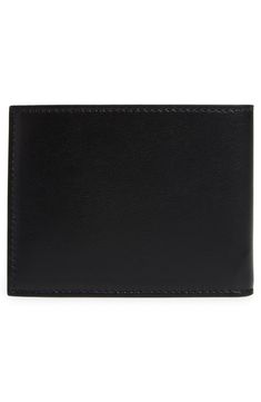 The LA-based brand's logo stands out on a pebbled-leather bifold wallet with slim silhouette. Interior slip pockets; six card slots Leather Made in the USA Leather Card Case, Black Accessories, Leather Bifold Wallet, Bifold Wallet, Card Holder Leather, Pebbled Leather, Logo Branding, Leather Men, Leather Wallet