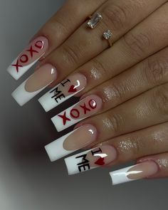 Make sure to love yourself ❤️   #nails #nailsstrasbourg #frenchnails #nailart #nailartstrasbourg #onglesstrasbourg #ongles #3Dnails #prothesisteongulaire #trendynails Nails Acrylic For Valentines Day, Baddie Heart Nails, Valentines Sets Nails, Valentine’s Day Nail Sets, I Heart Nails, Initial Nails Valentines Day, Love Yourself Nails, Valentines Day Duck Nails, Valentines Nails Black Women