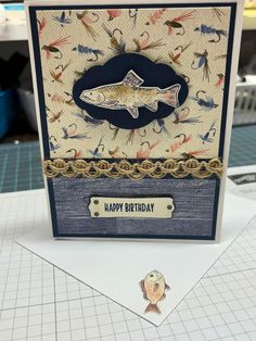 a birthday card with a fish on it