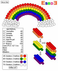 the diagram shows how many different colors can be used to make this rainbow craft project