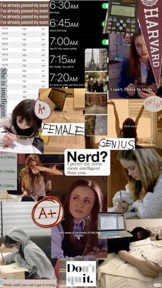 a collage of photos with words and pictures on them that say nerd?