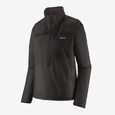 A hoodless, highly packable half-zip wind shell for take-it-anywhere weather resistance on high-output days. Made of 100% recycled nylon ripstop, with front and back vents. Made in a Fair Trade Certified™ factory. | Patagonia Women's Houdini® Stash 1/2-Zip Windbreaker Pullover in Black, Large - Recycled Nylon/Pfas Nylon Half-zip Windbreaker For Hiking, Functional Nylon Half-zip Windbreaker, Functional Patagonia Windbreaker For Outdoor, Patagonia Functional Windbreaker For Outdoor, Patagonia Functional Nylon Windbreaker, Functional Half-zip Nylon Windbreaker, Patagonia Nylon Windbreaker For Outdoor, Patagonia Nylon Windbreaker For Hiking, Patagonia Half-zip Outerwear For Outdoor Activities