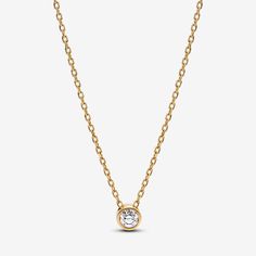 Pandora Era Bezel 14k Gold Lab-grown Diamond Pendant Necklace | Gold | Pandora AU Pandora Diamond, Gold Pandora, Custom Charm Bracelet, Rose Gold Plated Ring, Vs Diamond, Bezel Pendant, White Gold Necklaces, Exclusive Jewelry, White Gold Earrings