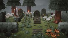 Acnh Graveyard Designs, Acnh Ghost Town, Animal Crossing Graveyard, Acnh Witchy Island Ideas, Acnh Graveyard, Acnh Gothcore, Acnh Spooky, Haunted Island