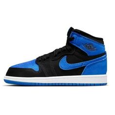 Preschool Jordan 1 Retro High OG Black/Royal Blue-White Size: 11.5.  Gender: unisex.  Age Group: kids. Simple Background Images, Simple Background, Kids Jordans, Jordan 1 Retro High, Jordan 1 Retro, Blue And Black, Jordan 1, Shoe Collection, Background Images