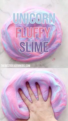 the process to make unicorn fluffy slime