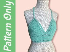 a mannequin with a blue top on it and the words, crochet pattern