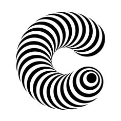 an abstract black and white spiral design