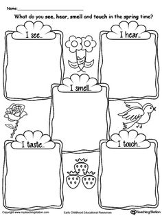 a printable worksheet to teach children about spring