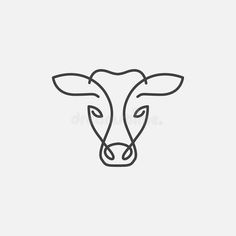 a cow's head with long horns on a white background royalty illustration