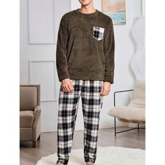 Shein Nwt Plaid Long Sleeve And Pant Sherpa Pajama Set Mens Small Sherpa Pajama Set With Plaid Pants And Long Sleeve Sherpa Top With Plaid Details Size: Mens Small Condition: New With Tags Brand: Shein Male Pajamas, Korean Pajamas, Pajamas Men, Beach Outfit Men, Black Grey Ombre, Winter Face Mask, Pajamas Pants, Mens Pajamas Set, Long Sleeve And Shorts