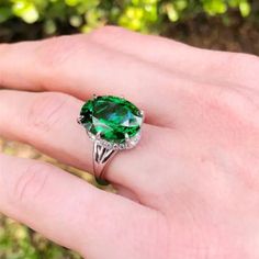 Simulated Emerald 925 Stamped Oval Wedding Rings, January Birthstone Rings, Silver Rings For Women, Luxury Engagement Rings, Minimalist Engagement Ring, Colored Engagement Rings, Promise Ring Gift, Trendy Ring, Wedding Band Sets