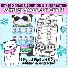 the winter subtraction worksheet for 1st grade addition and subtraction