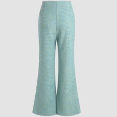 New With Tags From Cider In A Size L. Aqua Blue And Lime Tweed Flares With Side Zip. These Pants Are Super Cute But Don't Fit Me. Fabric Is Very Soft With No Stretch. High Low Fashion, Blue Tweed, Pants Large, Trendy Clothes For Women, New Generation, Happy Hour, Flare Pants, Aqua Blue, Cider