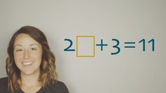 a woman standing in front of a sign that says 2 + 3 = 1