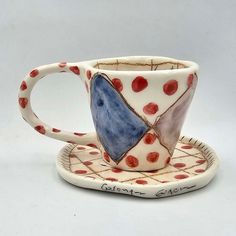 EugeniaGerontara - Etsy Girly Gifts, Hand Painted Ceramic, Unique Coffee, Stoneware Mugs, Art Hand