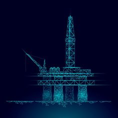 a blueprint drawing of a crane on top of a building with lights in the dark