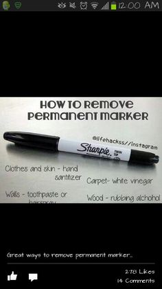 a pen that is sitting on top of a paper with the words how to remove permanent marker