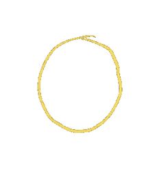 a yellow necklace on a white background