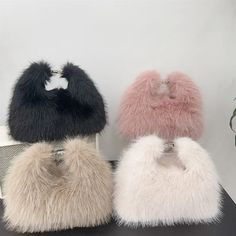 Material: Faux Fur Chic Handheld Winter Bag, Chic Winter Pouch Shoulder Bag, Chic Winter Satchel Shoulder Bag, Trendy Winter Shoulder Bag With Faux Fur Lining, Chic Winter Satchel Bag, Chic Shoulder Bag With Faux Fur Lining For Shopping, Trendy Faux Fur Bag For Everyday Use, Fluffy Shoulder Bag For Everyday Winter Use, Chic Winter Shoulder Bag With Faux Fur Lining