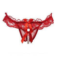 Feminino+Tapa+Sexo+/+Ultra+Sexy+/+Sem+Costura+Jacquard,Algodão+/+Renda+/+Náilon+–+BRL+R$+22,75 Pearl And Lace, Fashion Hair Accessories, Lace Thong, Women Lingerie, Briefs, Faux Pearl, Shoes Jewelry, Massage