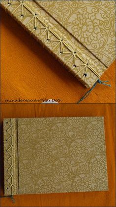 an old book is being made into a decorative cover