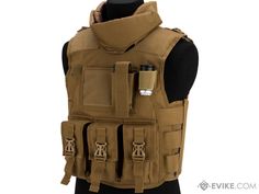 a vest with multiple pockets and two cups in it