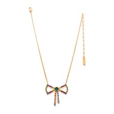 Introducing the Big Bow Necklace, a versatile piece that exudes sophistication with it's high quality crystals and it is perfect for both casual and formal wear. It comes in an antique Gold and Gunmetal plating finish, and it is adjustable for a perfect fit. 16.5" in length and 4" extension. Handcrafted in Canada. Adjustable Jeweled Crystal Necklaces, Elegant Multicolor Crystal Necklace With Adjustable Chain, Adjustable Crystal Necklace With Jewels, Adjustable Multicolor Necklace For Formal Occasions, Adjustable Jeweled Rhinestone Necklace As Gift, Adjustable Rhinestone Necklace For Gift, Adjustable Metal Necklace With Sparkling Stones, Adjustable Crystal Necklace With Adjustable Chain, Elegant Multicolor Metal Rhinestone Necklace