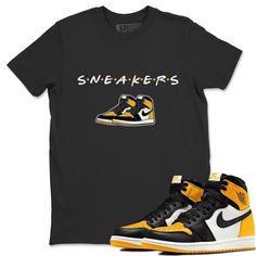 Free domestic shipping on all orders over $60! Sneakers t-shirt design was made to superbly match your kicks. Shop our Drip Gear Zone collection now to find the best sneaker shirts and Jordan outfits. We have a lot of high-quality sneaker match shirts and more. 100% Cotton [Black,White] 90% Cotton / 10% Polyester [Heather Grey] 50% Cotton / 50% Polyester [Safety Green] Hoodie/Sweatshirt - 80% Cotton / 20% Polyester Sporty Tan Top For Streetwear, Unisex Sporty Streetwear Tops, Tan Shirt With Graphic Print For Streetwear, Tan Graphic Print Shirt For Streetwear, Sporty Yellow T-shirt With Text Print, Urban Yellow T-shirt With Letter Print, Yellow College T-shirt With Letter Print, Tan Crew Neck T-shirt For Streetwear, Sporty Screen Print Shirt For Streetwear