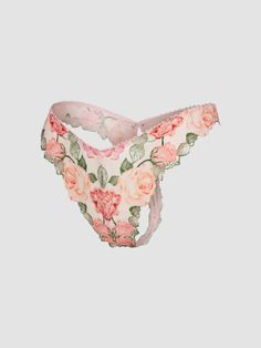 Les Roses Lace Thong Panty in Multi & Pink | SAVAGE X FENTY Unique Roses, Savage X Fenty, Lace Thong, Rose Print, Lace