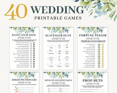 the 40 wedding printable games