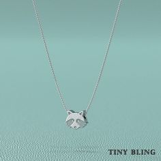 Diamond Raccoon Necklace Pendant in Sterling Silver. Great - Etsy Raccoon Necklace, Silver Diamond Jewelry, Diamond Eyes, Silver Jewellery Sets, Silver Jewelry Pendant, Animal Lovers, Sterling Silver Chain, 925 Sterling Silver Jewelry