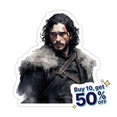 a sticker with the image of game of thrones jon stark