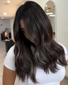 Black To Brown Ombre Hair, Espresso Balayage, Ashy Brown Hair Balayage, Espresso Hair Color, Hair Colour For Green Eyes, Hair Foils, Wedding Hair Colors