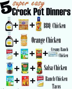 an iphone screen with the text 5 super easy crock pot dinners and orange chicken