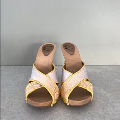 New!! Never Worn Just Cavalli Shoes, Just Cavalli, Women's Shoes Sandals, Shoes Sandals, Women Shoes, Sandals, Yellow, Silver, Women Shopping