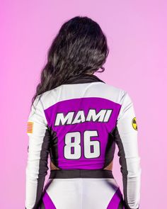 5pc Purple Moto Mami Costume – Rave Wonderland Rave Wonderland, Racer Costume, Motocross Racer, J Valentine, Festival Essentials, Glitter Bag, Face Jewels, Skirt Belt, Jogger Shorts