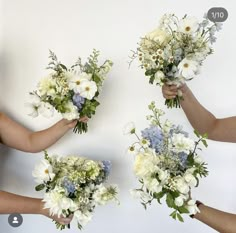 White Lavender Bouquet, Wild Flower Wedding Table, Blue Wedding Flowers Centerpieces, Blue Wedding Florals, Blue And White Wedding Flowers, Whimsical Wedding Bouquet, Top Table Flowers, Jackson Hole Wedding, Yellow Bouquets