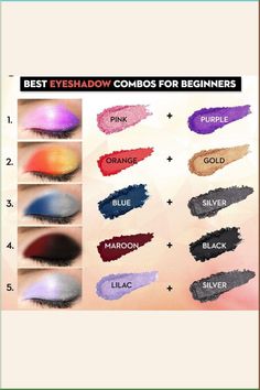 Eyeshadow Mixing Colors, Eye Makeup Look Names, Two Colour Eyeshadow, Colour Wheel For Eye Makeup, Transition Eyeshadow Colors, Eye Shadow Combination, Eyeshadow Colour Combinations, Eye Shadow Color Combinations, Eyeshadow Color Combinations Ideas