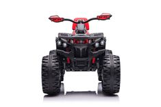 an image of a toy atv with four wheels and lights on the front wheel, side view