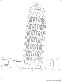 an architectural drawing of the leaning tower of babel, which was built in the 13th century