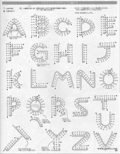 a cross stitch pattern with the letters and numbers in each letter, as well as an image