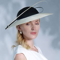 Category:Hats; Embellishment:Feather; Gender:Women's; Quantity:1PC; Theme:Fashion,Birthday,Friends,School / Graduation,Wedding,Creative,Holiday,Classic Theme,Beach Theme,Head; Diameter:47; Style:Elegant,Wedding; Hats Category:Sun Hat,Bowler / Cloche Hat; Occasion:Casual,Wedding; Material:Fiber; Width:80; Head Circumference:53-57 ; Brand:EE; Front page:WE; Shipping Weight:0.15; Listing Date:12/01/2023; Head Circumference: White Flat Brim Hats For Formal Occasions, Fitted Brimmed Hat For Church, Elegant Adjustable Cream Sun Hat, Elegant White Adjustable Straw Hat, Elegant White Adjustable Top Hat, White Brimmed Formal Costume Hats And Headpieces, Adjustable Brimmed Straw Hat For Church, Adjustable Short Brim Straw Hat For Church, Fitted Brimmed Straw Hat For Church