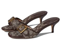 COACH Margot Jacquard Sandal - Women's Shoes : Multi : Please Note: COACH items cannot be shipped to military addresses (APO or FPO) and addresses in Hawaii, the Virgin Islands, Guam or any other locations outside of the continental US. The COACH Margot Jacquard Sandals are sexy, bold, and put forward a powerful style statement. Man-made upper. Man-made lining. Slide style. Buckle design on the upper. Patterned upper design. Man-made outsole. Imported. Measurements: Heel Height: 2 in Weight: 8 o The Virgin Islands, Fancy Shoes, Girly Shoes, Shoe Inspo, Aesthetic Shoes, Swag Shoes, Virgin Islands, Pretty Shoes, Dream Shoes