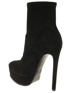 FLORA JOLLY boot in stretch suede BY CASADEI. Round tip; stiletto heel covered as a plateau. Casadei Boots, Versace Leather Jacket, Heel Stretch, Expensive Handbags, Italian Outfits, Black Leather Ankle Boots, Sneaker Wedge, Leather Ankle Boots, Manolo Blahnik