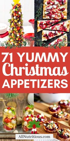 christmas appetizers with text overlay that reads, 7 yummy christmas appetizers