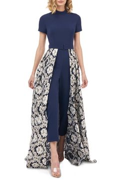 Ball Skirt, Crepe Jumpsuit, Belted Jumpsuit, Kay Unger, Maxi Romper, Jacquard Skirt, Belt Jumpsuit, Floor Length Skirt