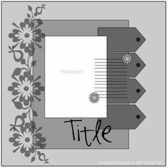 a photo frame with flowers on it and the word tike written in black ink